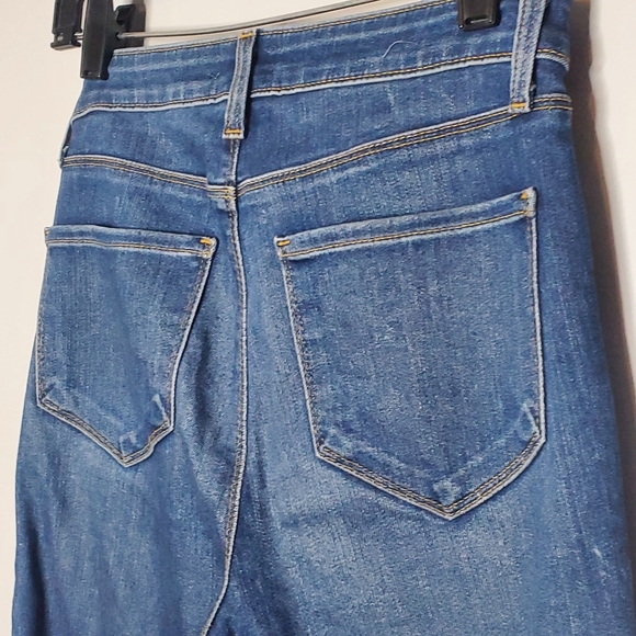 L'AGENCE Margot Gold Tuxedo Stripe High-Rise Skinny Jeans Neptune size 25 - Picture 8 of 10